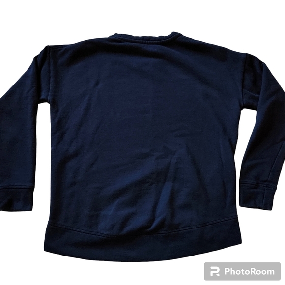 ATHLETA Women’s Cityscape Pullover Navy Blue Gold Zippers Sweatshirt Sz XS - Picture 3 of 5